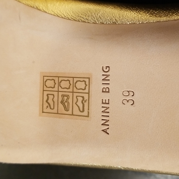 💕ANINE BING💕 Ballerinas ~ Leather Ballerina Flats Gold 39 NWOT - Picture 15 of 15